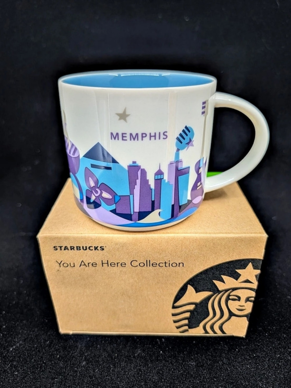 Starbucks Memphis You Are Here Collection Mug in White & Blue, Tennessee NIB